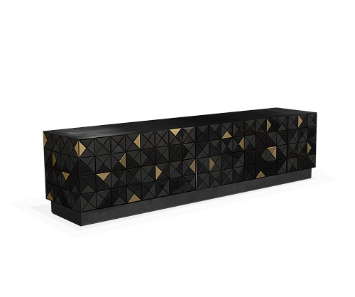 Mosaic Black TV Designer Cabinet