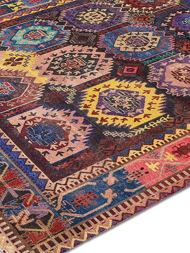 Original Natural Black Hand-Knotted Wool Rug