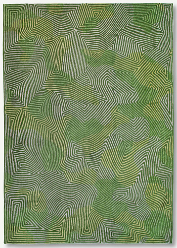 Green Waves Belgian Flatwoven Rug