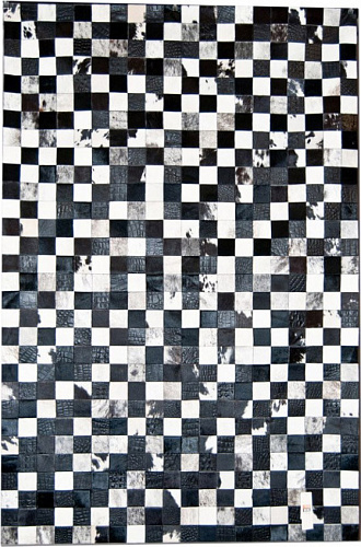 Mosaic Black & White Luxury Cowhide Rug