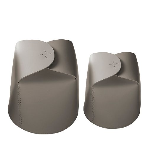 Bloom Grey Leather Basket Set
