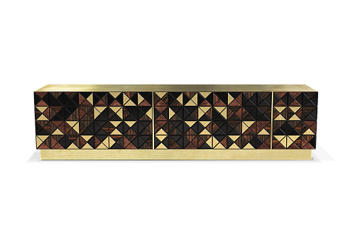 Mosaic Walnut TV Designer Cabinet
