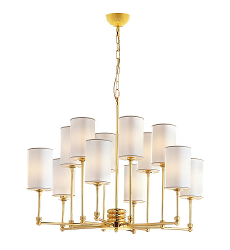 Polished Gold Brass Shade Chandelier