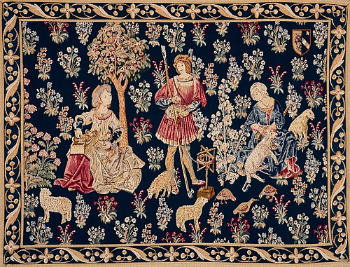 Wool Work Tapestry with Border