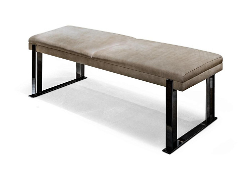 Leather Bench with Sleek Metal Legs