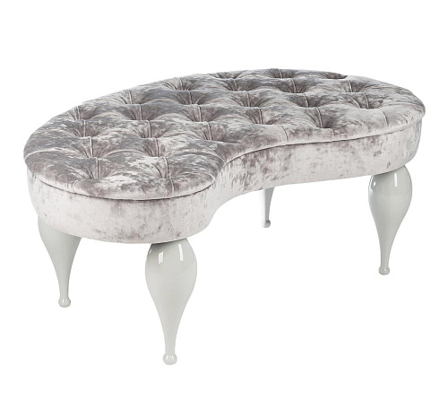Carlos Silver Upholstered Bench