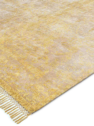 White Gold Hand-Knotted Wool / Silk Rug