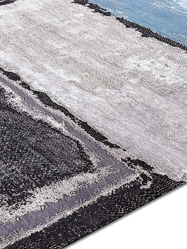 Light Blue Silver Hand-Woven Exquisite Rug