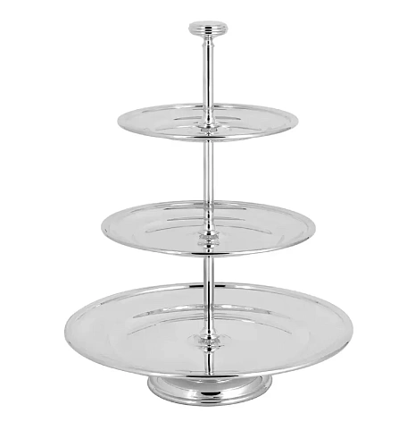 Three-Tier Silver-Plated Cake Stand