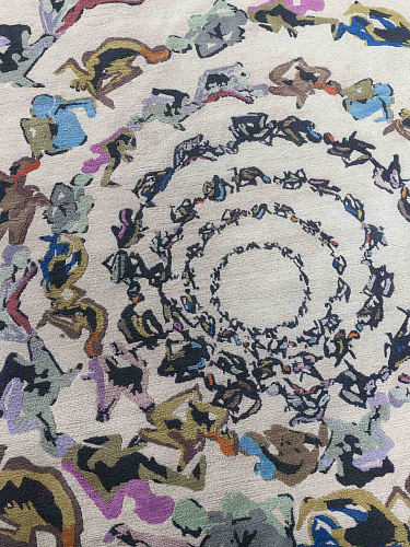 Human Circle Inferno Circle Wool Rug