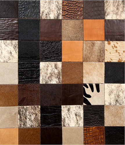 Mosaic Multicolour Luxury Cowhide Rug