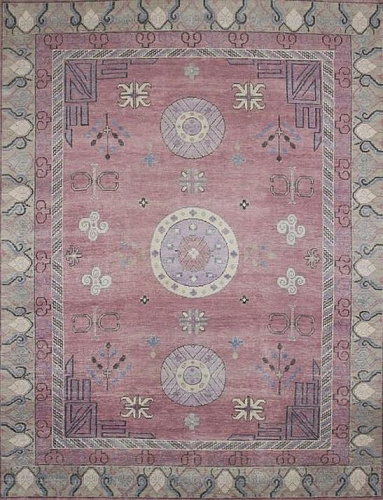 Khotan Handwoven Wool Purple Luxury Rug