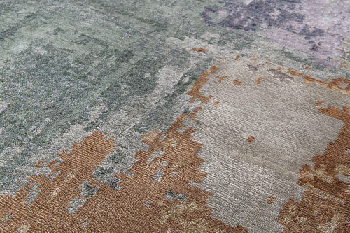 Abstract Multi Luxury Bamboo Silk Rug