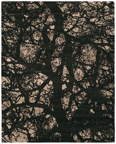 Giant Tree Black Hand-woven Luxury Rug
