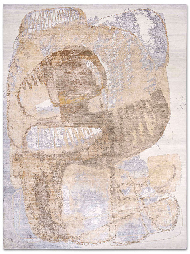 Silver Sand Hand-Knotted Silk / Wool Rug