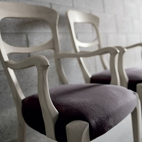Capotavola Grey Italian Chair with Armrests