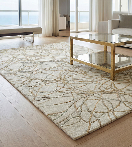 Golden Filigree Handwoven Rug
