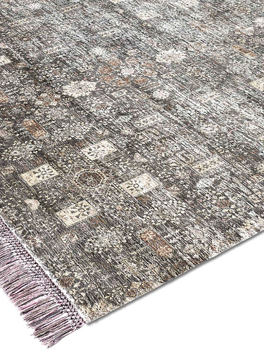 Agra Charcoal Luxury Handwoven Rug