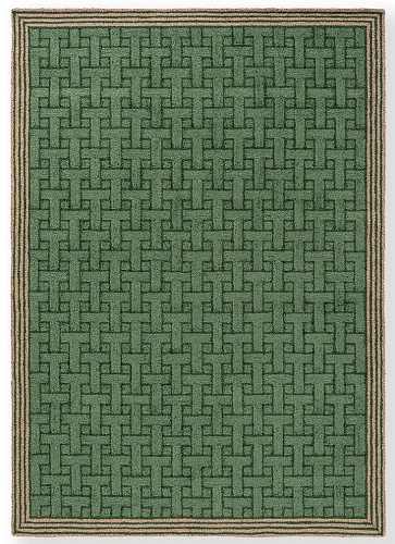 Monogram Green Rug For Outdoor Use