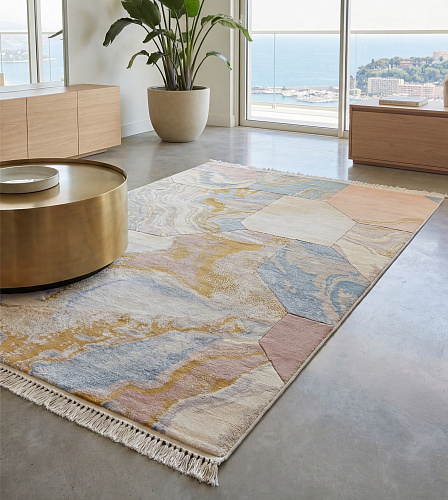 Pastel Collage Handwoven Rug