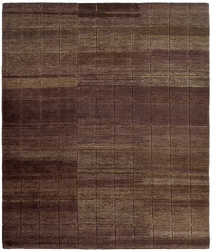 Deep Line Brown Hand-woven Luxury Rug