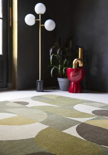Wool Tufted Green Rug