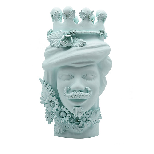 Moor's Head Sculpture in Sky Blue