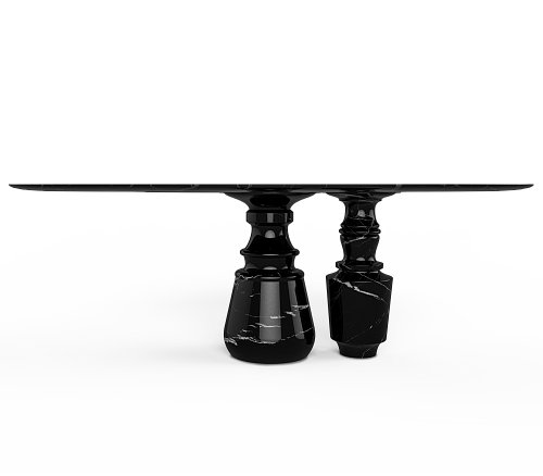 Obsidian Oval Marble Dining Table