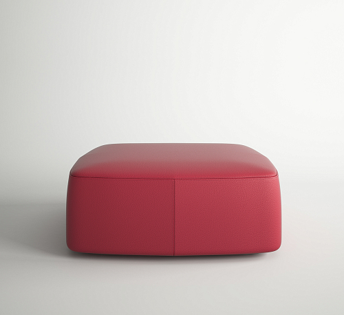 Ginger Red Square Pouf