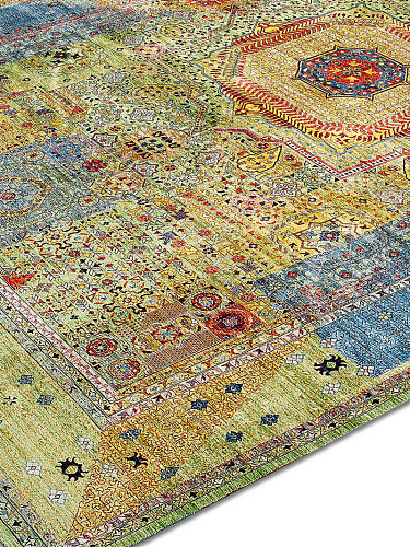 Cosmic Green Luxury Hand-Woven Rug