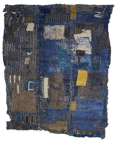 Luxurious Hand-woven Blue Rug Boro