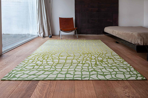 Abstract Green Flatwoven Rug