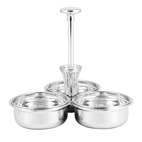 Silver-Plated Nut Container With Toothpick Holder