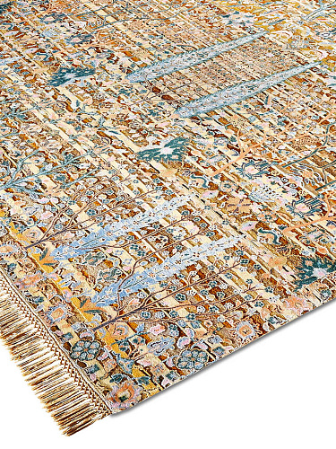 Pine Garden Gold Hand-Knotted Wool / Silk Rug