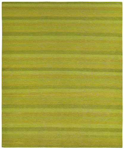 Olive Green Striped Hand-woven Luxury Rug