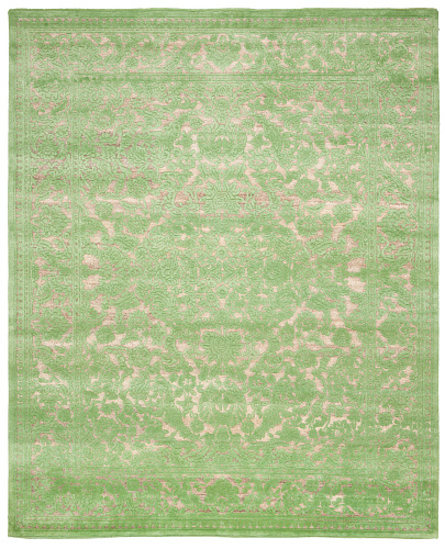 Medallion Hand-woven Green Luxury Rug