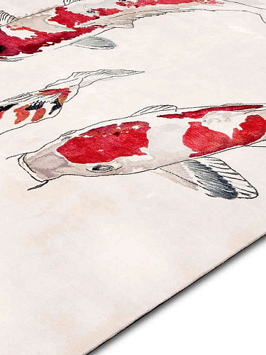Fish Original on White Luxury Hand-Woven Rug