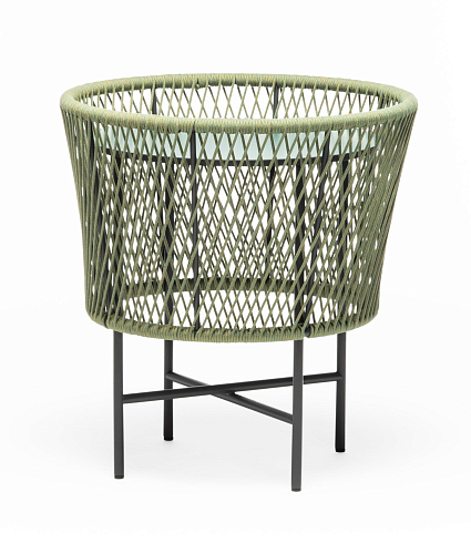 Tamburo Small Round Green Outdoor Coffee Table