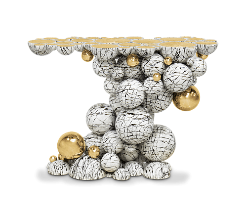 Orbit Faux-Marble Luxe Console