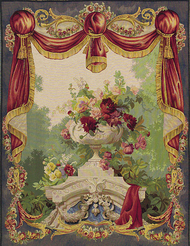 Flowered Drapery Woven Tapestry