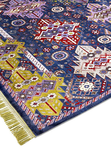 New Tribal Hand-Knotted Wool / Silk Rug