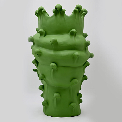 Verdant Matte Green Moor's Head Art Piece
