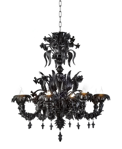 Black Murano Rezzonico Chandelier