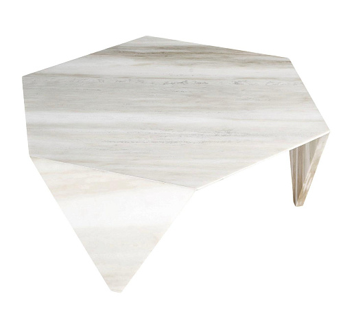 Ruche White Marble Accent Coffee Table