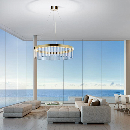 Italian Gold Ring Chandelier