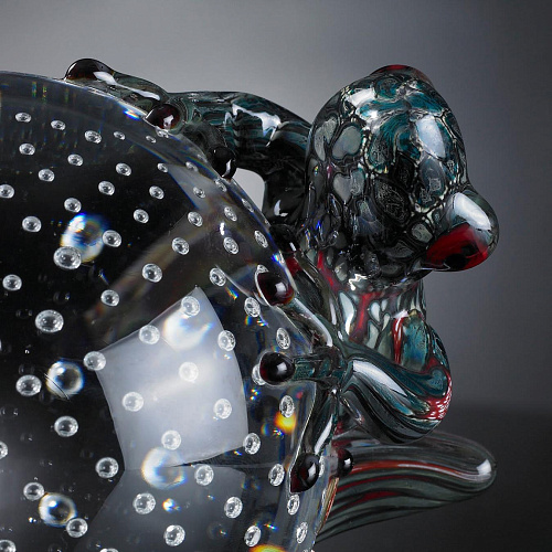 Frog on Sphere Glass Figurine