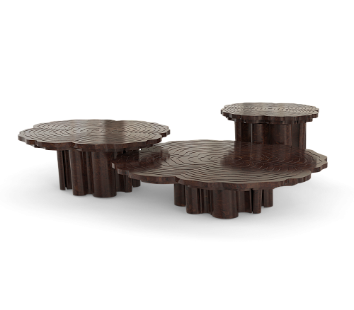 Walnut 3-Piece Coffee Table Set