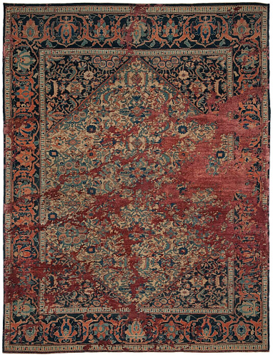 Red Hand-woven Wool / Silk Luxury Rug