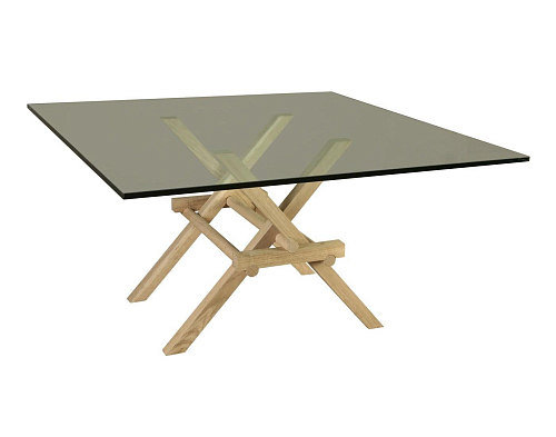 Leonardo Glass Top Handcrafted Dining Table