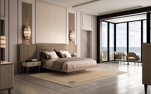 Refined Bed with Headboard